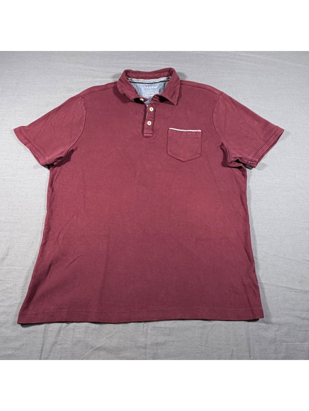 Tahari Men's Burgundy Cotton Polo Shirt Size Large R102